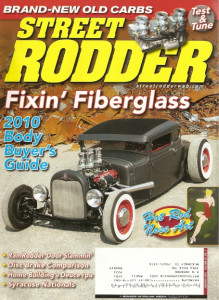 STREET RODDER 2010 JAN - NOSE ART, SPEEDWAY 3X2 INSTALL, FIBERGLASS REPAIR